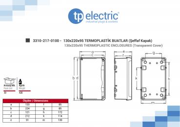 Preview: Installationsgehäuse IP67 (130x220x95mm) - mit Transparentdeckel